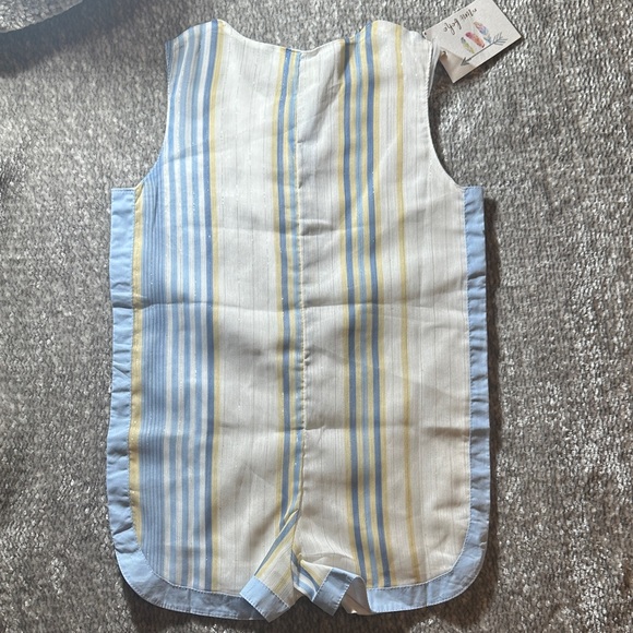 NWT Mini Boho blue and yellow Stripe bubble Romper size 2t - Picture 5 of 5